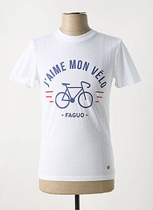 Tricou guler rotund alb FAGUO bărbat