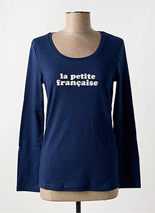 Tricou guler rotund albastru LA PETITE FRANCAISE femeie