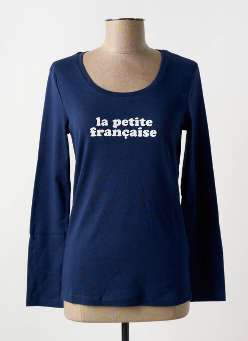 Tricou guler rotund albastru LA PETITE FRANCAISE femme