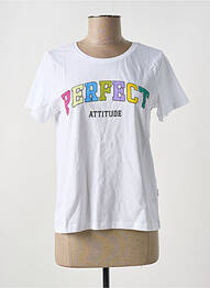 Tricou guler rotund alb NOISY MAY femme