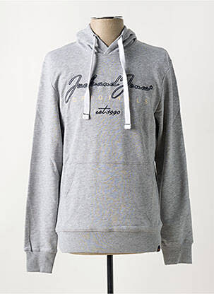 Hanorac cu glugă guler rotund gri JACK & JONES bărbat