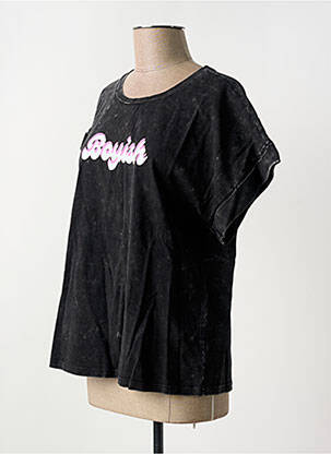 Tricou guler rotund negru GRACE & MILA femeie