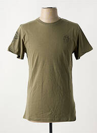 Tricou guler rotund verde SCHOTT homme