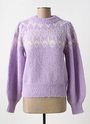 Pulover guler rotund violet PIECES femeie
