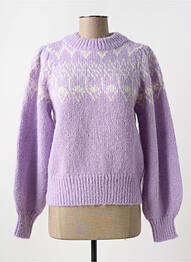 Pulover guler rotund violet PIECES femeie
