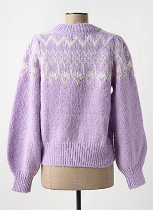 Pulover guler rotund violet PIECES femeie
