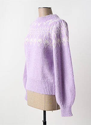 Pulover guler rotund violet PIECES femeie