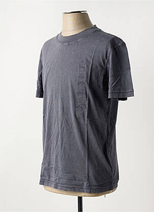 Tricou guler rotund gri CALVIN KLEIN bărbat