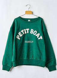 Hanorac guler rotund verde PETIT BATEAU garcon
