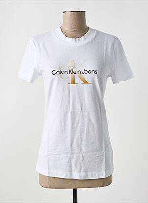 Tricou guler rotund alb CALVIN KLEIN femeie