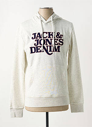 Hanorac cu glugă guler rotund alb JACK & JONES bărbat