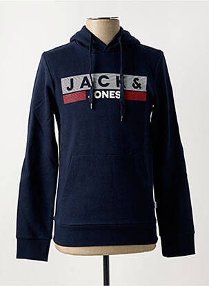 Hanorac cu glugă guler rotund albastru JACK & JONES bărbat