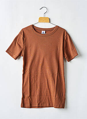 Tricou guler rotund maro PETIT BATEAU femeie