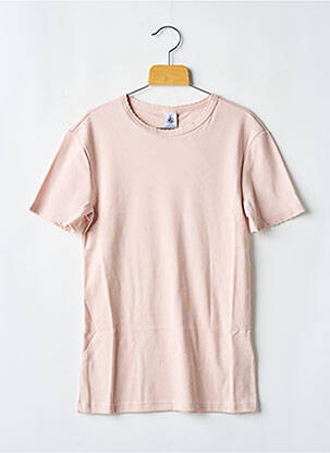 Tricou guler rotund roz PETIT BATEAU femeie