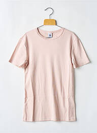 Tricou guler rotund roz PETIT BATEAU femme