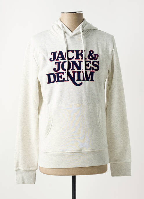 Hanorac cu glugă alb JACK & JONES bărbat