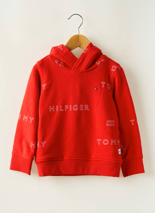Hanorac cu glugă roșu TOMMY HILFIGER băiat