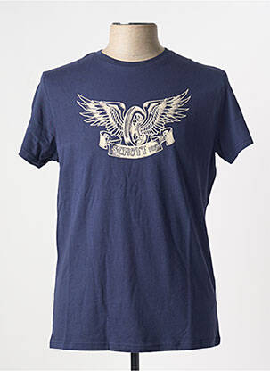 Tricou guler rotund albastru SCHOTT bărbat