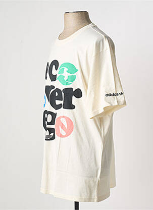 Tricou guler rotund alb ADIDAS bărbat