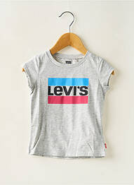 Tricou guler rotund gri LEVIS fille
