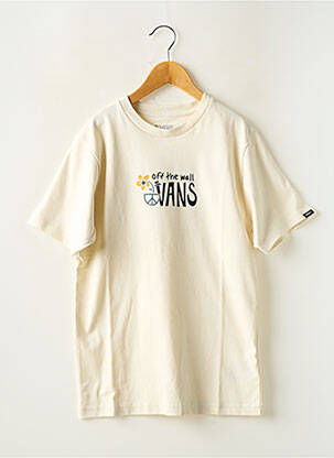 Tricou guler rotund alb VANS băiat