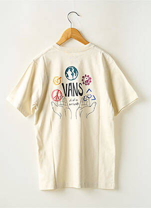Tricou guler rotund alb VANS băiat