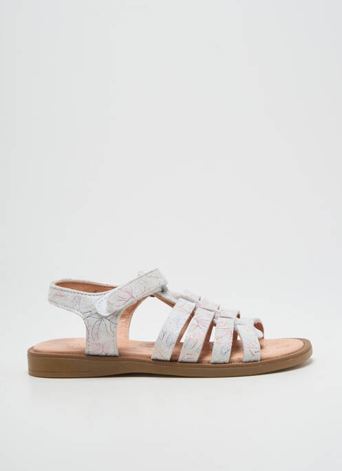 Sandale/Pantofi decupați argintiu ACEBOS fată