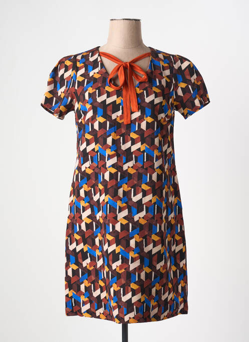 Rochie scurtă maro PAUL BRIAL femeie