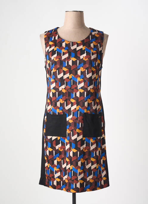 Rochie scurtă maro PAUL BRIAL femeie