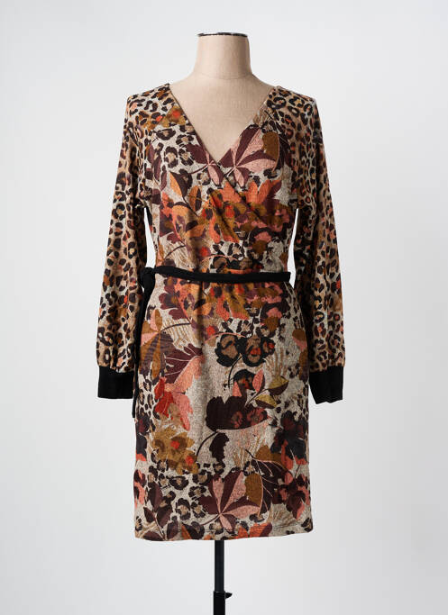 Rochie scurtă maro PAUL BRIAL femeie