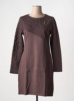 Rochie midi maro MALOKA femeie