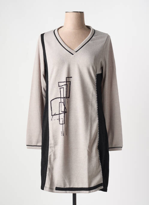 Rochie scurtă bej MALOKA femeie