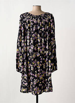Rochie midi imprimeu floral mâneci lungi negru CREAM femeie