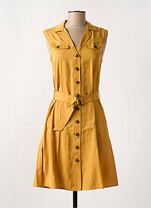 Rochie midi galben LOLA ESPELETA femeie