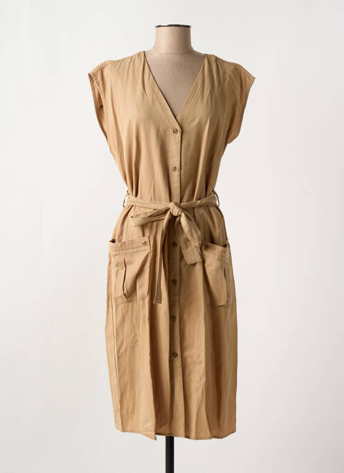 Rochie midi fără mâneci fără mâneci bej CREAM femme