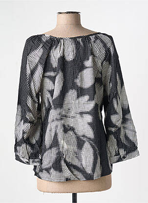 Bluză țesătură poplin mâneci 3/4 negru CREAM femeie