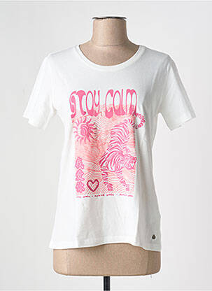 Tricou serigrafie mâneci scurte alb CREAM femeie