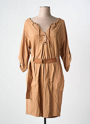 Rochie midi maro EVA KAYAN femeie