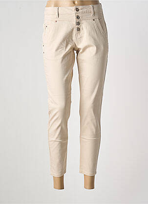 Pantalon 7/8 elasticitate mărime normală bej CREAM femeie