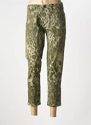 Pantalon 7/8 țesătură poplin mărime normală verde EVA KAYAN femeie