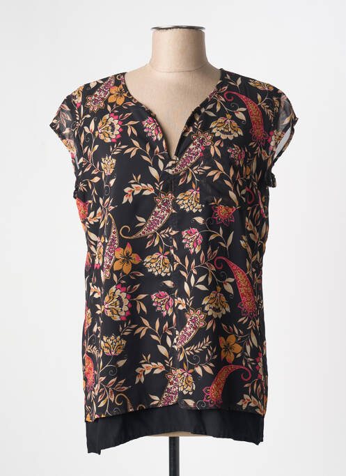 Tunică mâneci scurte negru 7 SEASONS femeie