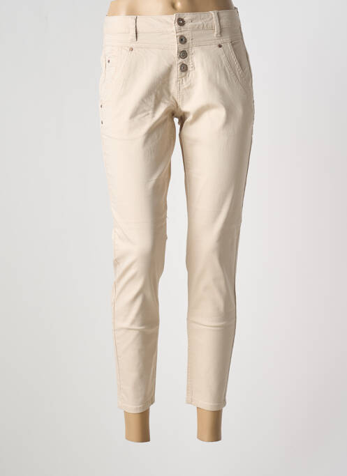 Pantalon 7/8 elasticitate mărime normală bej CREAM femme