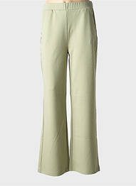 Pantalon evazat elasticitate talie înaltă verde CREAM femme