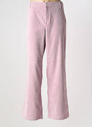 Pantalon drept elasticitate talie înaltă roz CREAM femeie