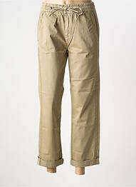 Pantalon 7/8 țesătură poplin mărime normală maro CREAM femeie