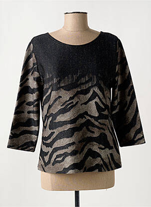 Top imprimeu fantezie mâneci lungi negru ESTEL COLLECTION femeie
