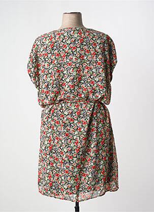 Rochie midi imprimeu fantezie mâneci scurte negru BY ONE femeie
