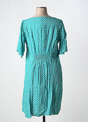 Rochie midi imprimeu fantezie mâneci scurte verde CREAM femeie