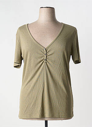Tricou guler în v mâneci scurte verde ONLY CARMAKOMA femeie