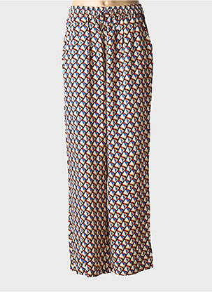 Pantalon drept talie elastică albastru C'EST BEAU LA VIE femeie